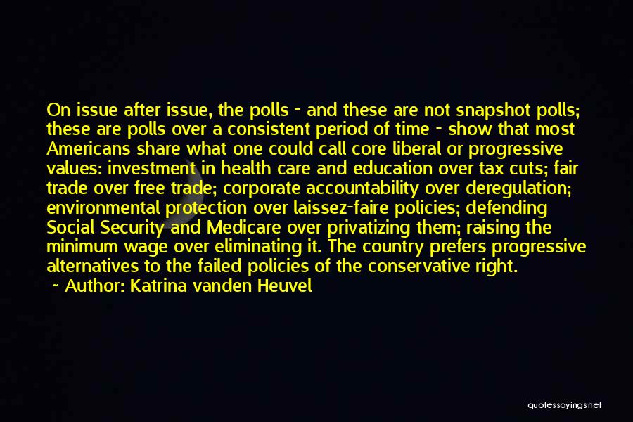 Katrina Vanden Heuvel Quotes: On Issue After Issue, The Polls - And These Are Not Snapshot Polls; These Are Polls Over A Consistent Period