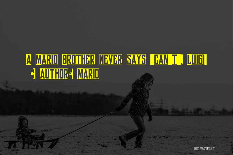 Mario Quotes: A Mario Brother Never Says 'can't', Luigi!