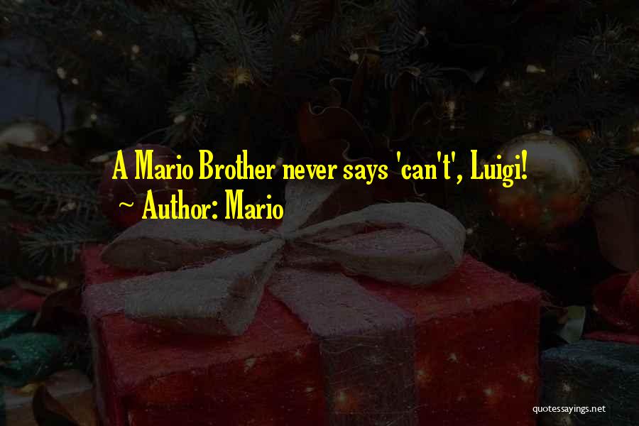 Mario Quotes: A Mario Brother Never Says 'can't', Luigi!