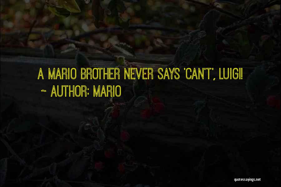 Mario Quotes: A Mario Brother Never Says 'can't', Luigi!