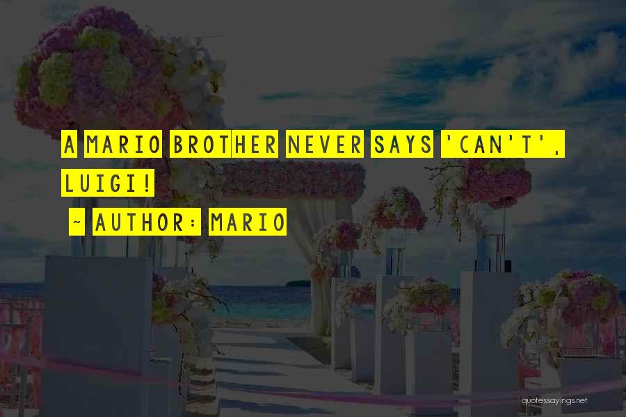 Mario Quotes: A Mario Brother Never Says 'can't', Luigi!