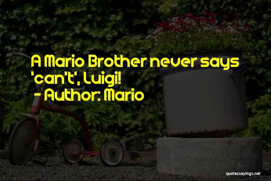 Mario Quotes: A Mario Brother Never Says 'can't', Luigi!