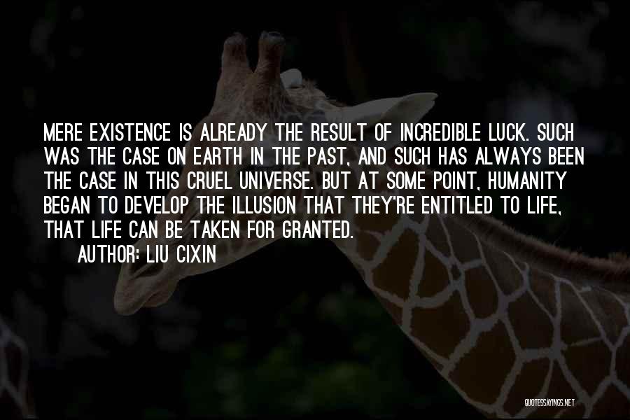 Liu Cixin Quotes: Mere Existence Is Already The Result Of Incredible Luck. Such Was The Case On Earth In The Past, And Such