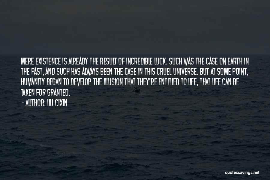 Liu Cixin Quotes: Mere Existence Is Already The Result Of Incredible Luck. Such Was The Case On Earth In The Past, And Such