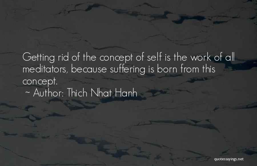 Thich Nhat Hanh Quotes: Getting Rid Of The Concept Of Self Is The Work Of All Meditators, Because Suffering Is Born From This Concept.