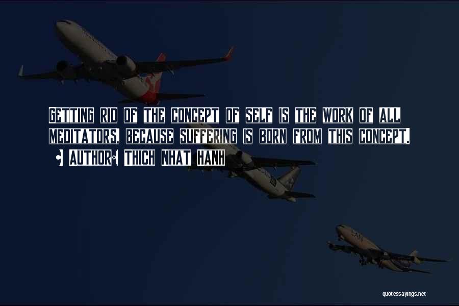 Thich Nhat Hanh Quotes: Getting Rid Of The Concept Of Self Is The Work Of All Meditators, Because Suffering Is Born From This Concept.