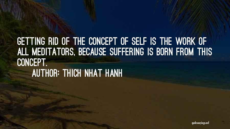 Thich Nhat Hanh Quotes: Getting Rid Of The Concept Of Self Is The Work Of All Meditators, Because Suffering Is Born From This Concept.