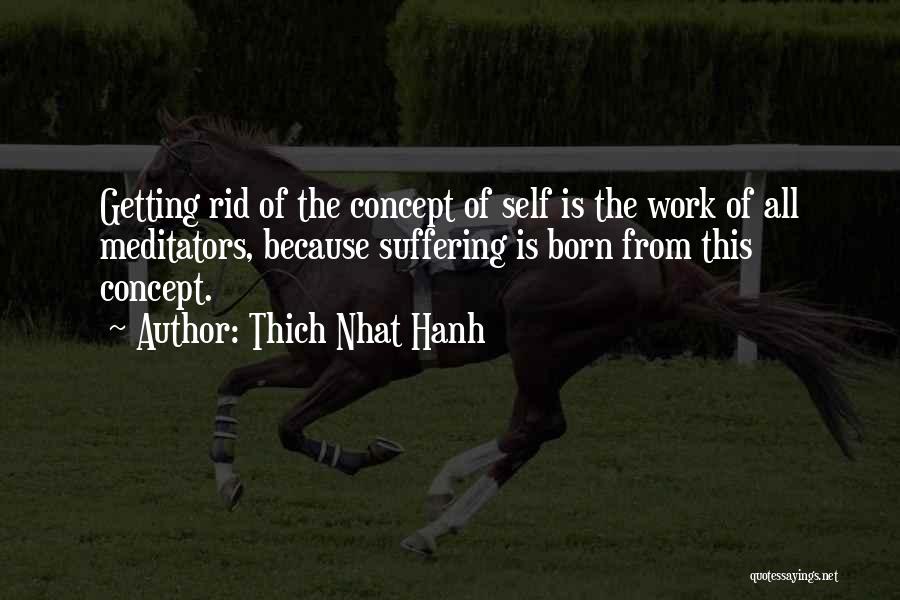 Thich Nhat Hanh Quotes: Getting Rid Of The Concept Of Self Is The Work Of All Meditators, Because Suffering Is Born From This Concept.