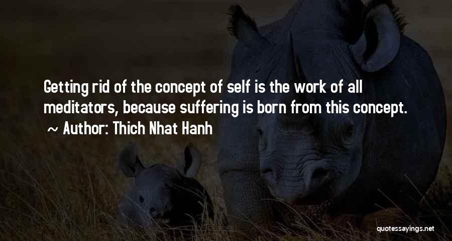 Thich Nhat Hanh Quotes: Getting Rid Of The Concept Of Self Is The Work Of All Meditators, Because Suffering Is Born From This Concept.