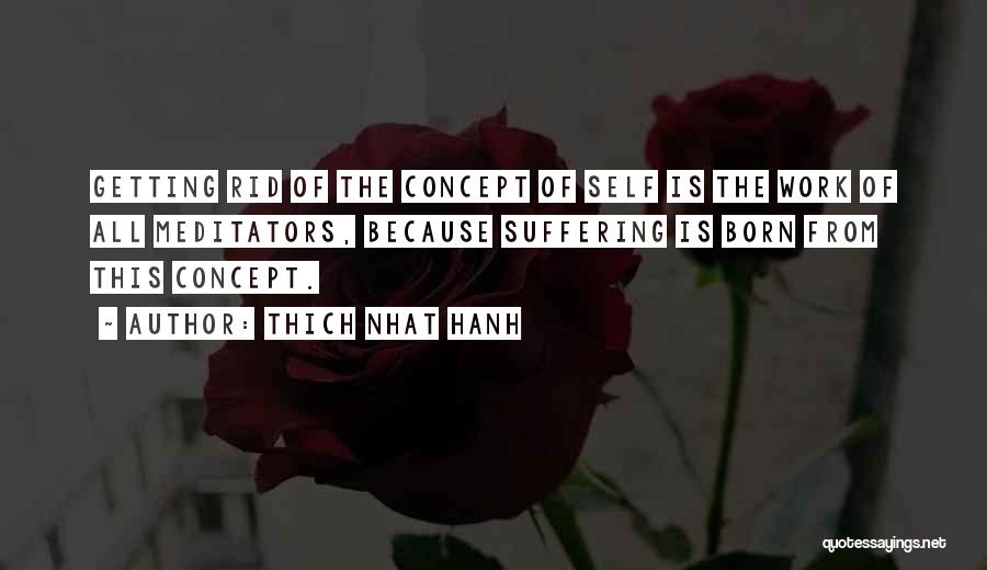 Thich Nhat Hanh Quotes: Getting Rid Of The Concept Of Self Is The Work Of All Meditators, Because Suffering Is Born From This Concept.