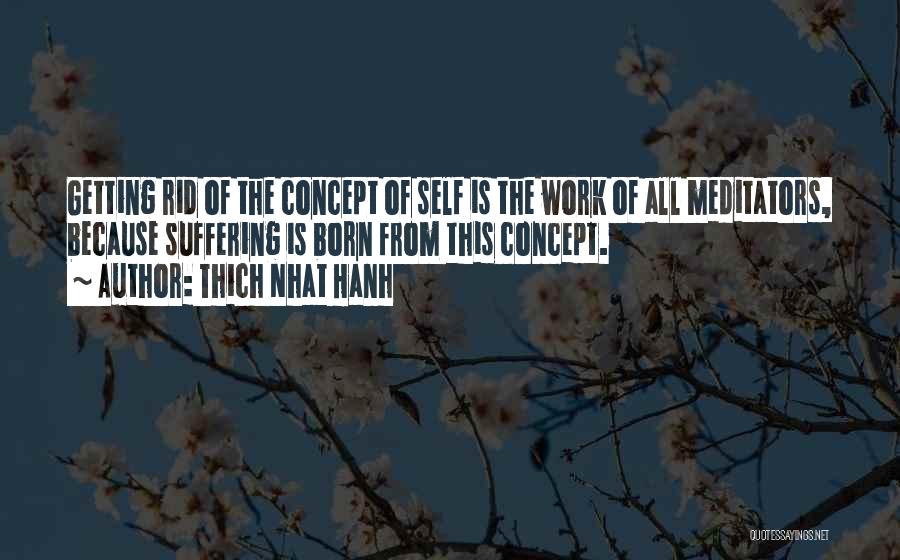 Thich Nhat Hanh Quotes: Getting Rid Of The Concept Of Self Is The Work Of All Meditators, Because Suffering Is Born From This Concept.