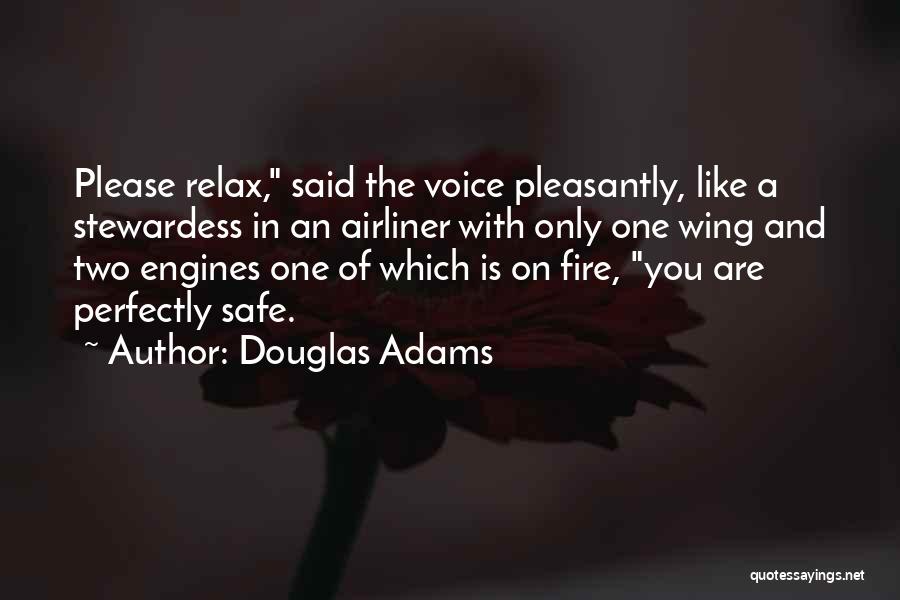 Douglas Adams Quotes: Please Relax, Said The Voice Pleasantly, Like A Stewardess In An Airliner With Only One Wing And Two Engines One