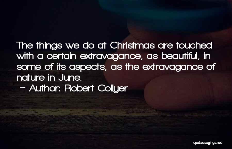 Robert Collyer Quotes: The Things We Do At Christmas Are Touched With A Certain Extravagance, As Beautiful, In Some Of Its Aspects, As