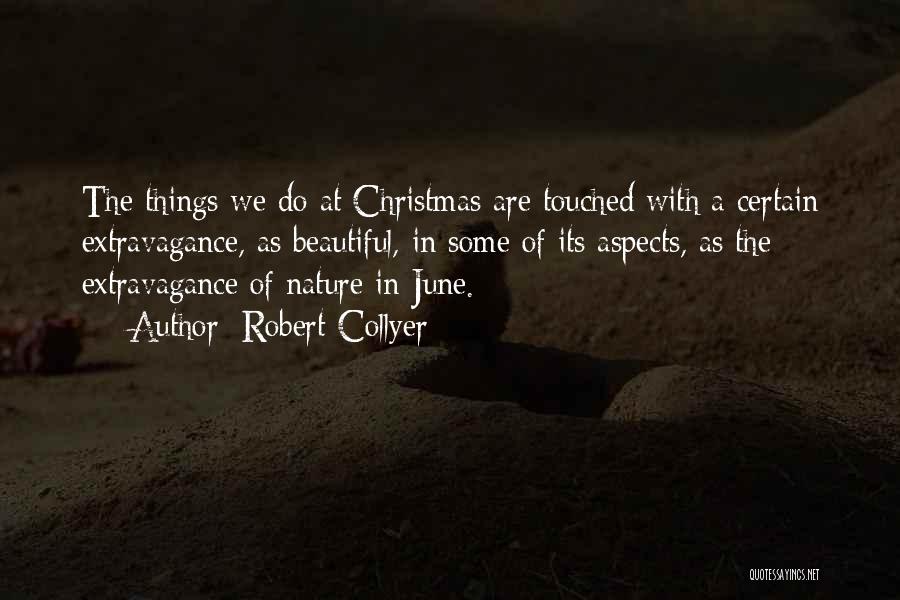 Robert Collyer Quotes: The Things We Do At Christmas Are Touched With A Certain Extravagance, As Beautiful, In Some Of Its Aspects, As