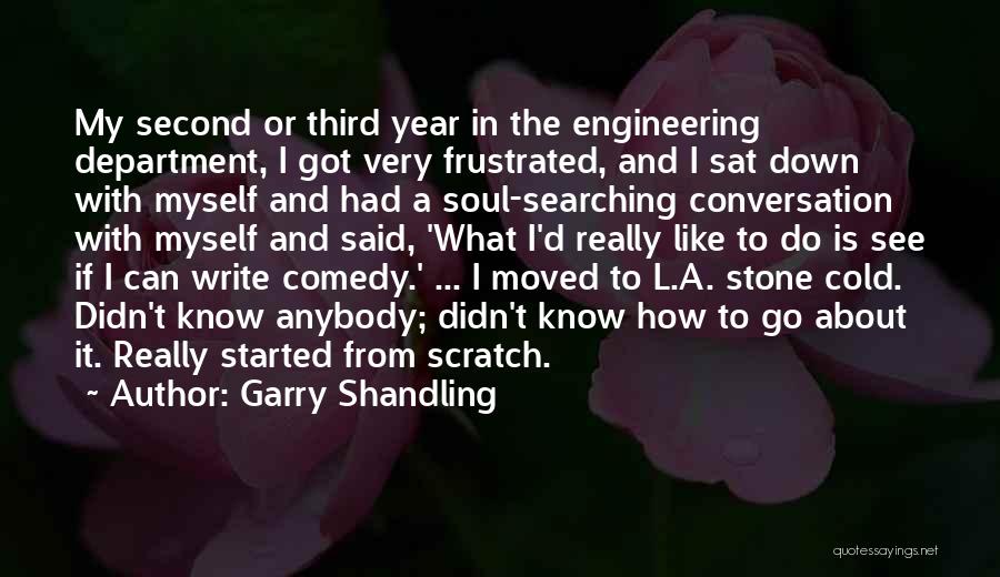 Garry Shandling Quotes: My Second Or Third Year In The Engineering Department, I Got Very Frustrated, And I Sat Down With Myself And