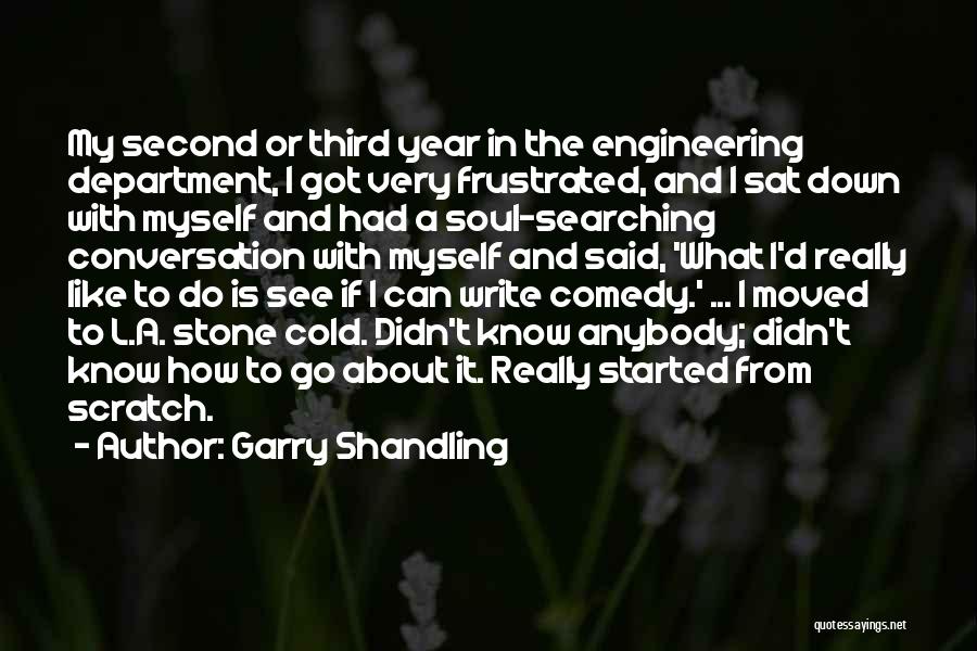 Garry Shandling Quotes: My Second Or Third Year In The Engineering Department, I Got Very Frustrated, And I Sat Down With Myself And