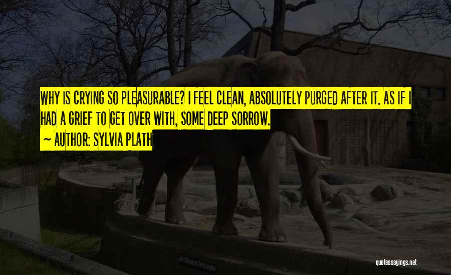 Sylvia Plath Quotes: Why Is Crying So Pleasurable? I Feel Clean, Absolutely Purged After It. As If I Had A Grief To Get