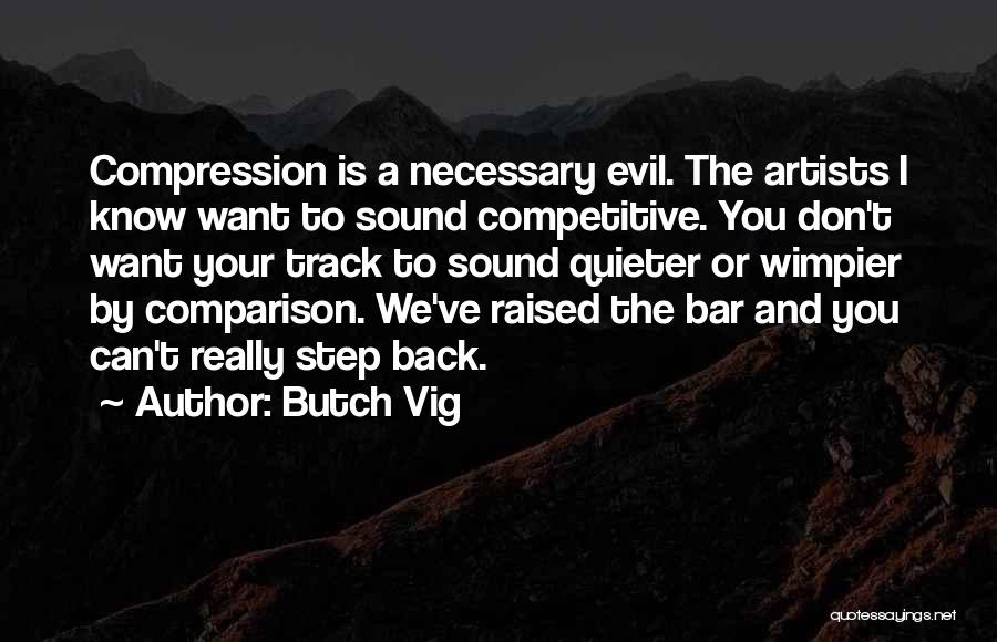 Butch Vig Quotes: Compression Is A Necessary Evil. The Artists I Know Want To Sound Competitive. You Don't Want Your Track To Sound
