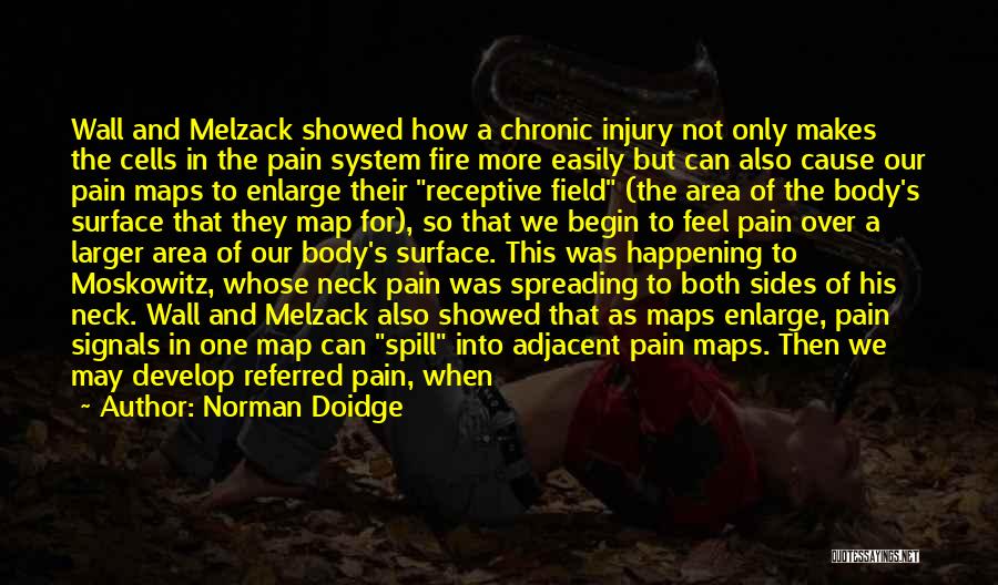 Norman Doidge Quotes: Wall And Melzack Showed How A Chronic Injury Not Only Makes The Cells In The Pain System Fire More Easily