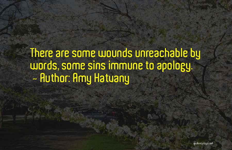 Amy Hatvany Quotes: There Are Some Wounds Unreachable By Words, Some Sins Immune To Apology.