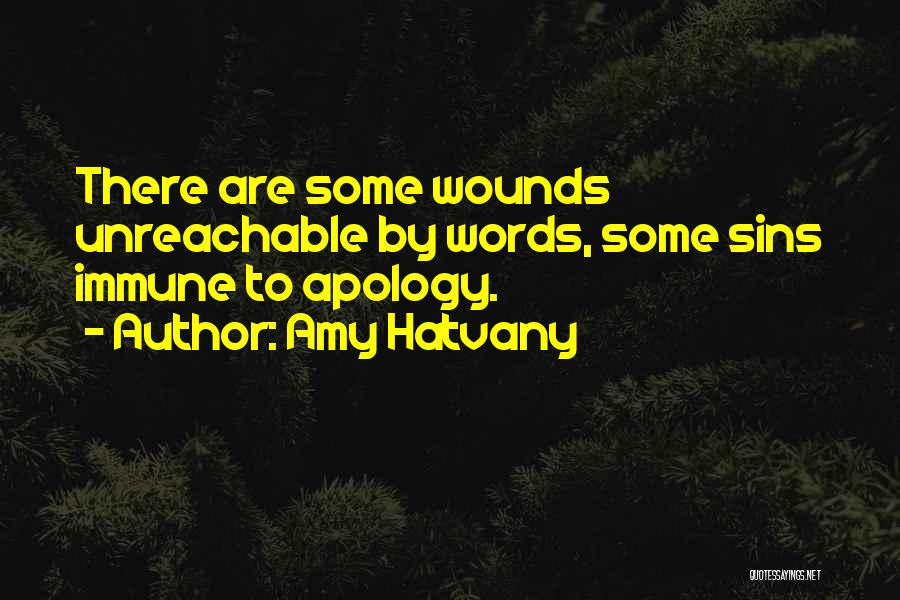 Amy Hatvany Quotes: There Are Some Wounds Unreachable By Words, Some Sins Immune To Apology.