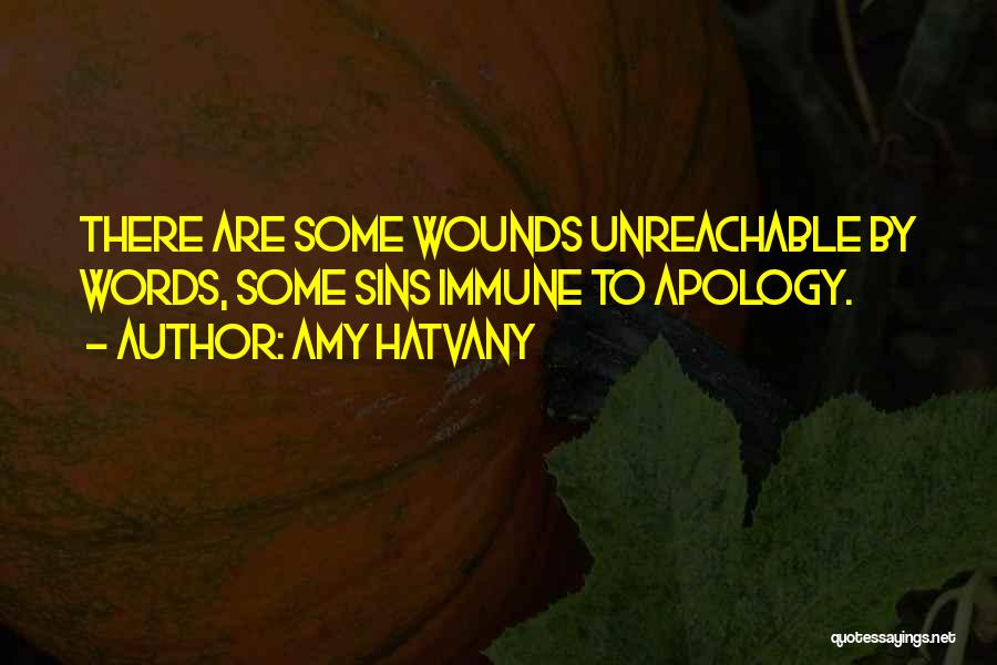 Amy Hatvany Quotes: There Are Some Wounds Unreachable By Words, Some Sins Immune To Apology.