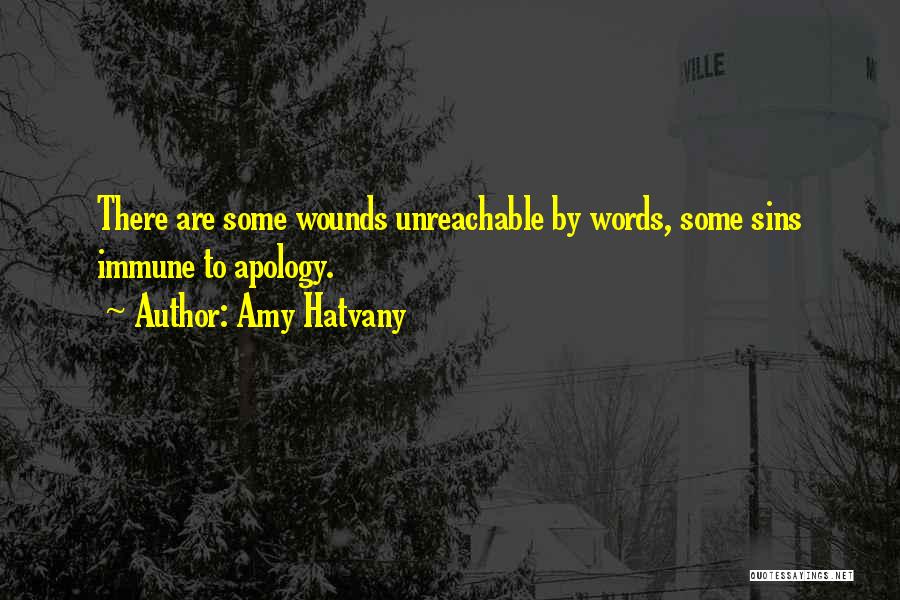 Amy Hatvany Quotes: There Are Some Wounds Unreachable By Words, Some Sins Immune To Apology.