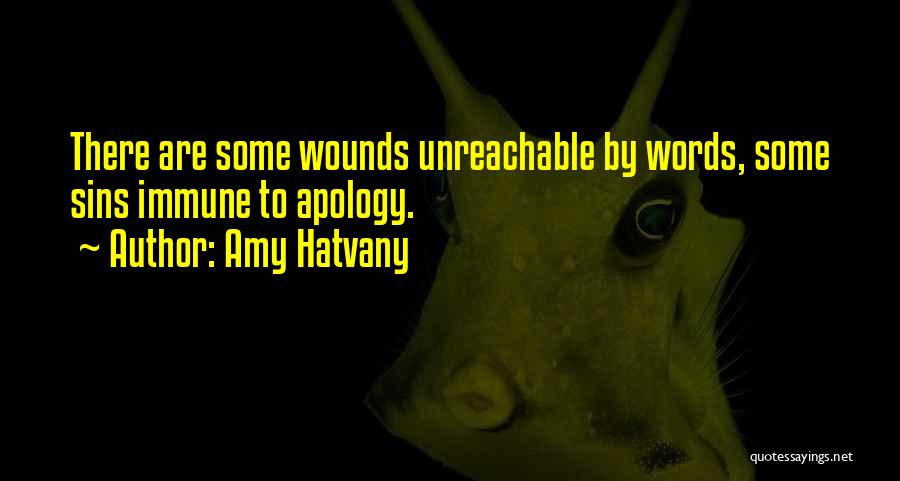 Amy Hatvany Quotes: There Are Some Wounds Unreachable By Words, Some Sins Immune To Apology.