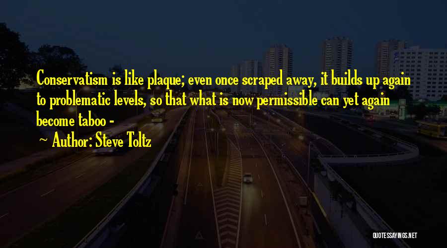 Steve Toltz Quotes: Conservatism Is Like Plaque; Even Once Scraped Away, It Builds Up Again To Problematic Levels, So That What Is Now