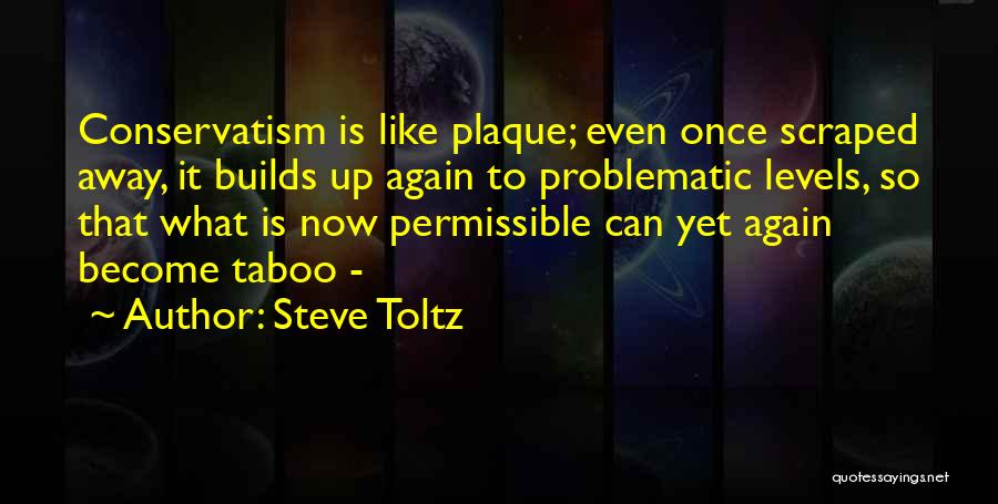 Steve Toltz Quotes: Conservatism Is Like Plaque; Even Once Scraped Away, It Builds Up Again To Problematic Levels, So That What Is Now