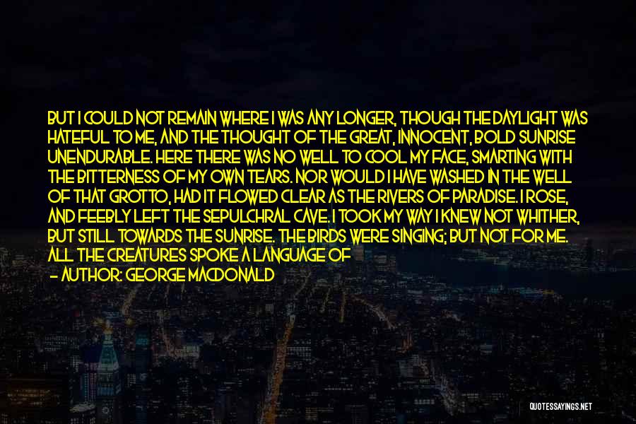 George MacDonald Quotes: But I Could Not Remain Where I Was Any Longer, Though The Daylight Was Hateful To Me, And The Thought