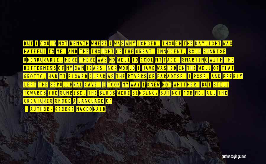 George MacDonald Quotes: But I Could Not Remain Where I Was Any Longer, Though The Daylight Was Hateful To Me, And The Thought