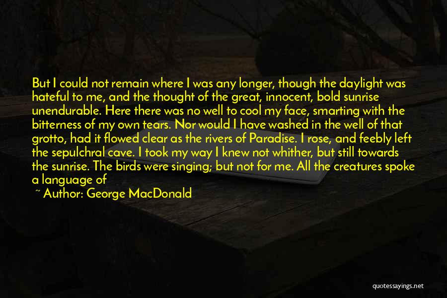 George MacDonald Quotes: But I Could Not Remain Where I Was Any Longer, Though The Daylight Was Hateful To Me, And The Thought