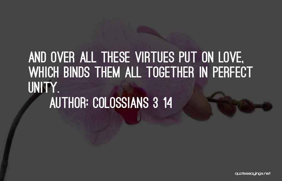 Colossians 3 14 Quotes: And Over All These Virtues Put On Love, Which Binds Them All Together In Perfect Unity.