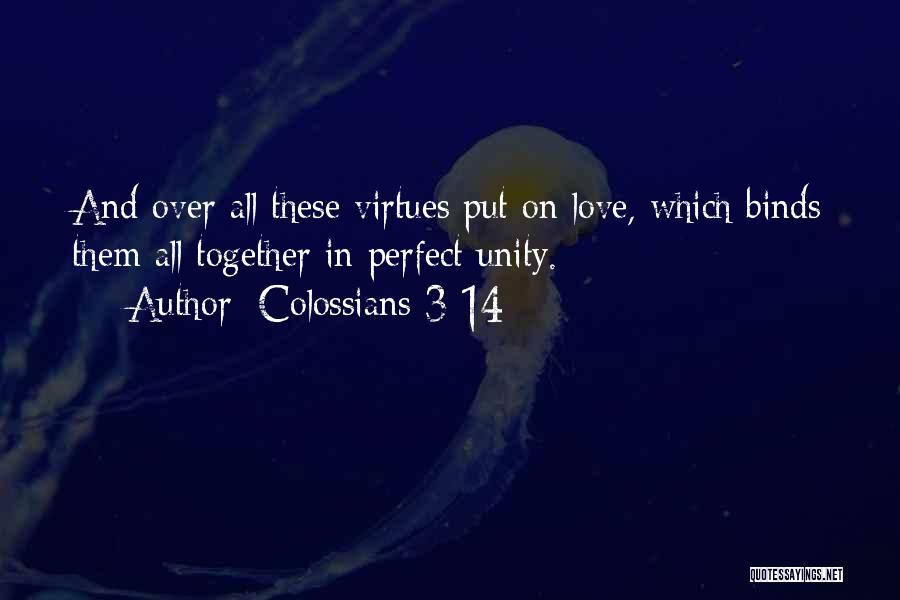 Colossians 3 14 Quotes: And Over All These Virtues Put On Love, Which Binds Them All Together In Perfect Unity.