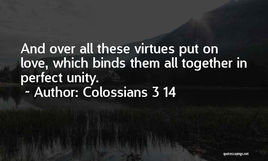 Colossians 3 14 Quotes: And Over All These Virtues Put On Love, Which Binds Them All Together In Perfect Unity.