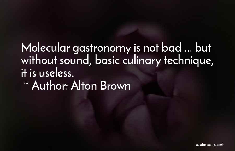 Alton Brown Quotes: Molecular Gastronomy Is Not Bad ... But Without Sound, Basic Culinary Technique, It Is Useless.