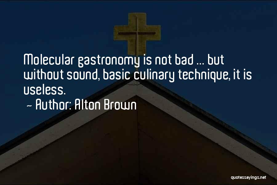 Alton Brown Quotes: Molecular Gastronomy Is Not Bad ... But Without Sound, Basic Culinary Technique, It Is Useless.