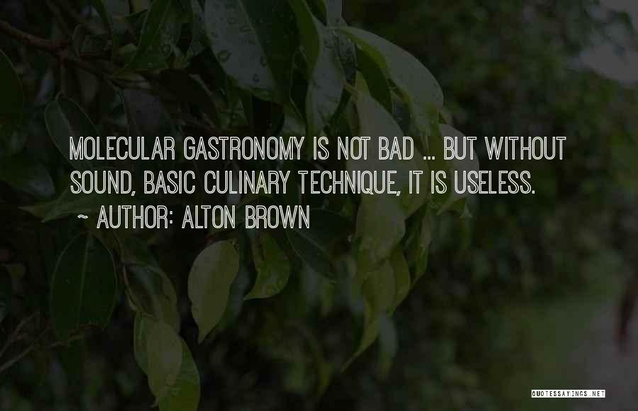 Alton Brown Quotes: Molecular Gastronomy Is Not Bad ... But Without Sound, Basic Culinary Technique, It Is Useless.