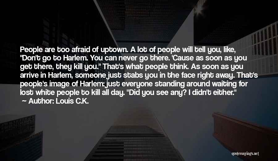 Louis C.K. Quotes: People Are Too Afraid Of Uptown. A Lot Of People Will Tell You, Like, Don't Go To Harlem. You Can