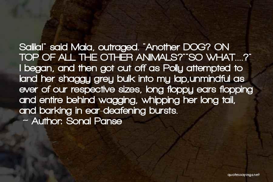 Sonal Panse Quotes: Salila! Said Maia, Outraged. Another Dog? On Top Of All The Other Animals?so What....? I Began, And Then Got Cut