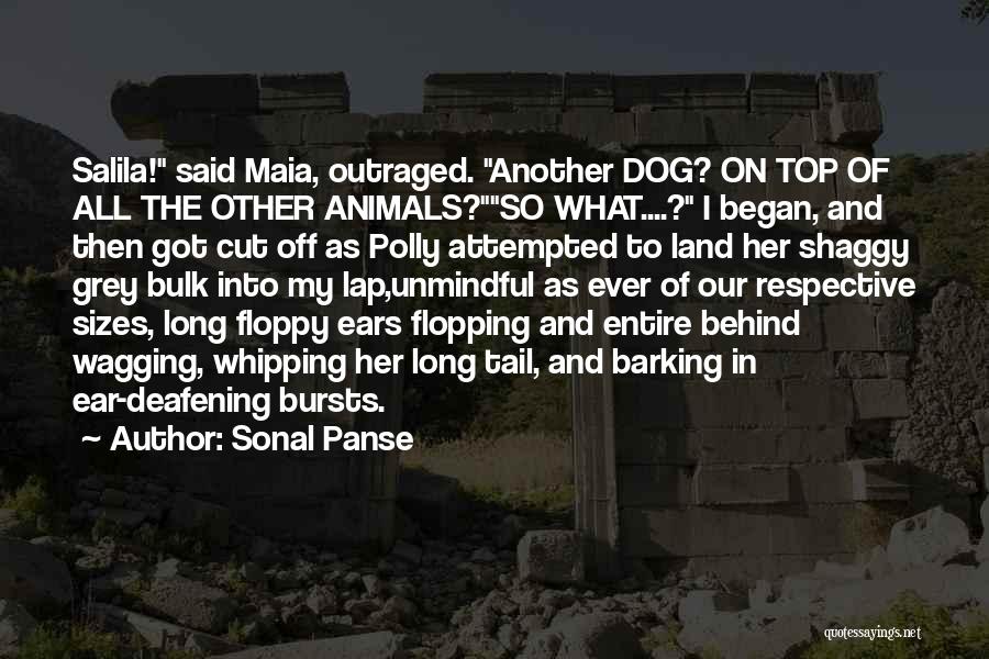 Sonal Panse Quotes: Salila! Said Maia, Outraged. Another Dog? On Top Of All The Other Animals?so What....? I Began, And Then Got Cut