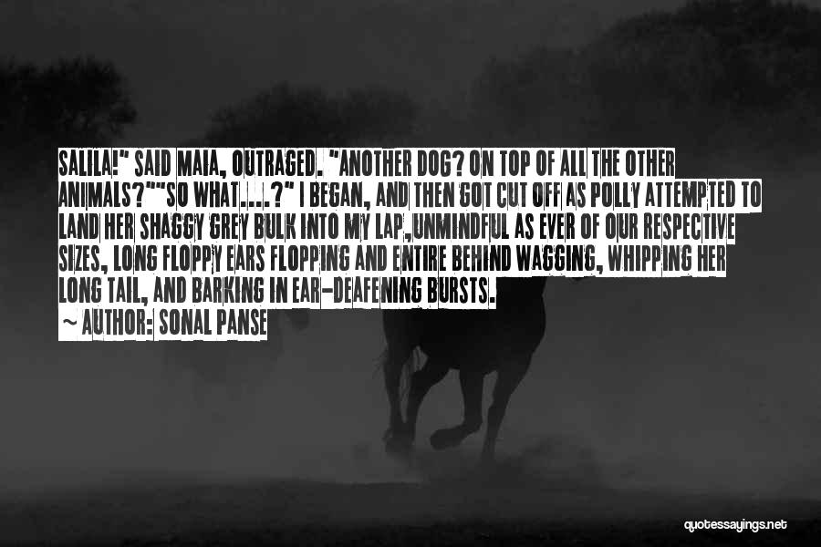 Sonal Panse Quotes: Salila! Said Maia, Outraged. Another Dog? On Top Of All The Other Animals?so What....? I Began, And Then Got Cut