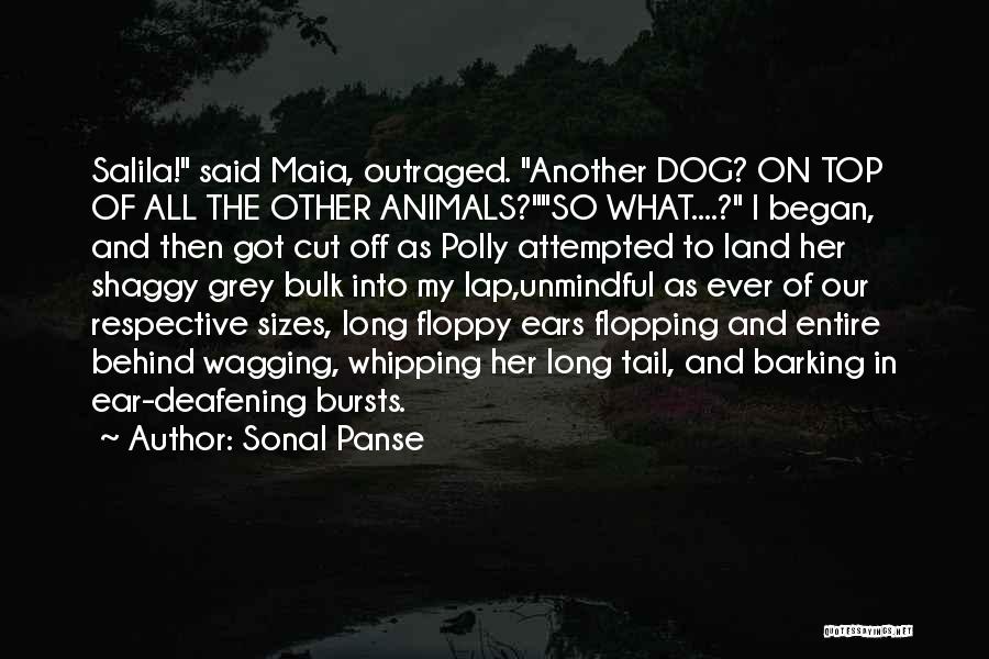 Sonal Panse Quotes: Salila! Said Maia, Outraged. Another Dog? On Top Of All The Other Animals?so What....? I Began, And Then Got Cut