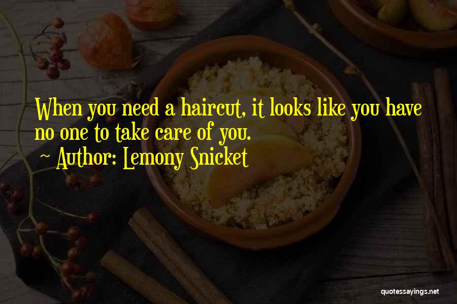 Lemony Snicket Quotes: When You Need A Haircut, It Looks Like You Have No One To Take Care Of You.