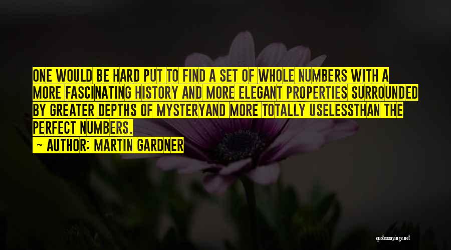Martin Gardner Quotes: One Would Be Hard Put To Find A Set Of Whole Numbers With A More Fascinating History And More Elegant