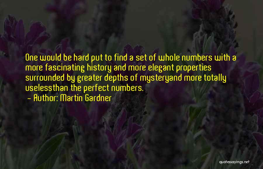Martin Gardner Quotes: One Would Be Hard Put To Find A Set Of Whole Numbers With A More Fascinating History And More Elegant