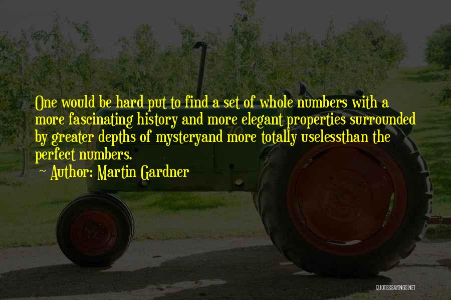 Martin Gardner Quotes: One Would Be Hard Put To Find A Set Of Whole Numbers With A More Fascinating History And More Elegant