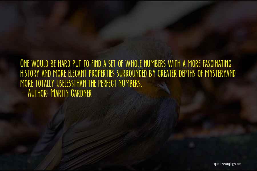 Martin Gardner Quotes: One Would Be Hard Put To Find A Set Of Whole Numbers With A More Fascinating History And More Elegant