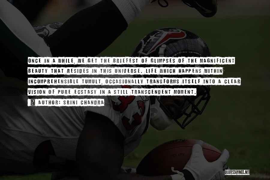 Srini Chandra Quotes: Once In A While, We Get The Briefest Of Glimpses Of The Magnificent Beauty That Resides In This Universe. Life